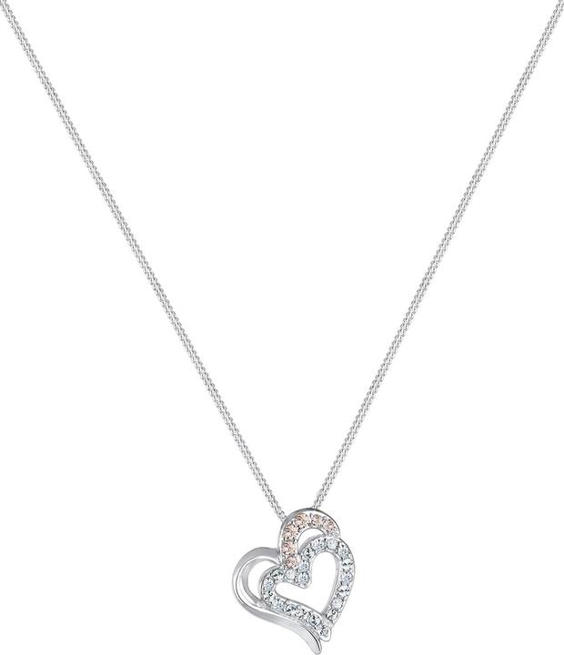 Immagine prodotto Elli mit Herz-Anhäger verziert mit Kristallen (Argento, 45 cm)
