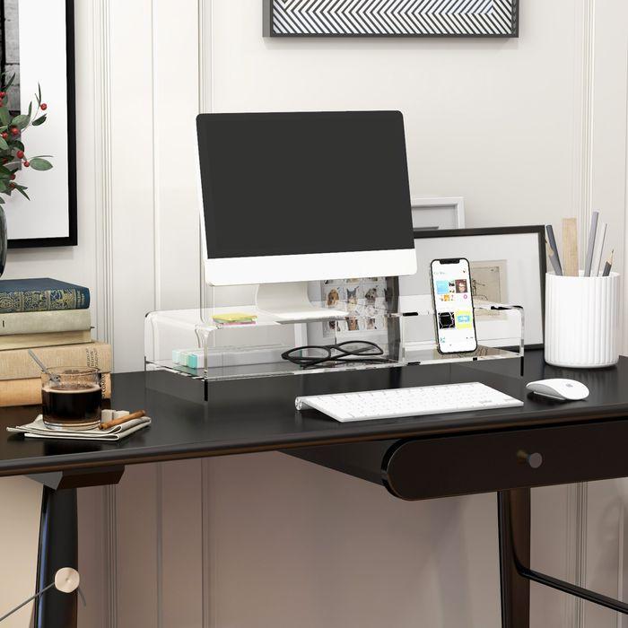 Produktbild Swisshandel24 Monitorständer Bildschirmerhöhung mit Staufach, Monitorerhöhung für Monitore bis 24 Zoll, PC, Laptop