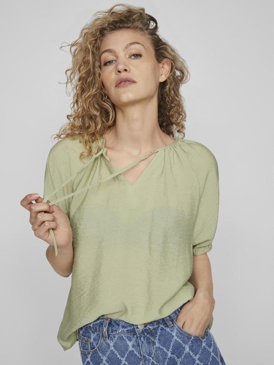 Produktbild Vila Tie Neck Oberteil mit kurzen Ärmeln (40)
