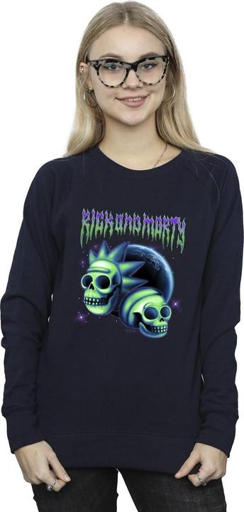 Actual product image Rick And Morty Womens/Ladies Space Skull Sweatshirt (L)