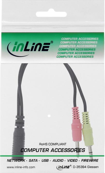 Immagine prodotto InLine Cavo adattatore per cuffie audio (0.15 m, Cinch)