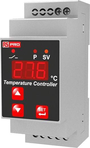 Produktbild Rs Pro Zweipunkt-Temperaturregler DIN-Hutschiene, 1 x Relais Ausgang/ Thermoelement, Typ K Eingang