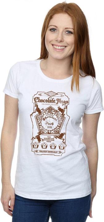 Actual product image Womens/Ladies Chocolate Frogs Mono Label Cotton T-Shirt (S)