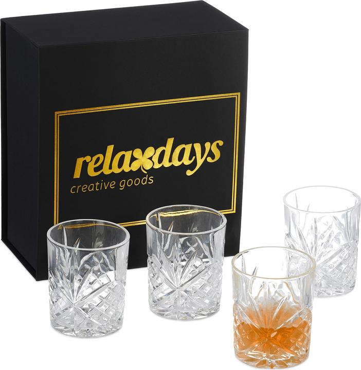 Relaxdays 4x bicchieri da whisky