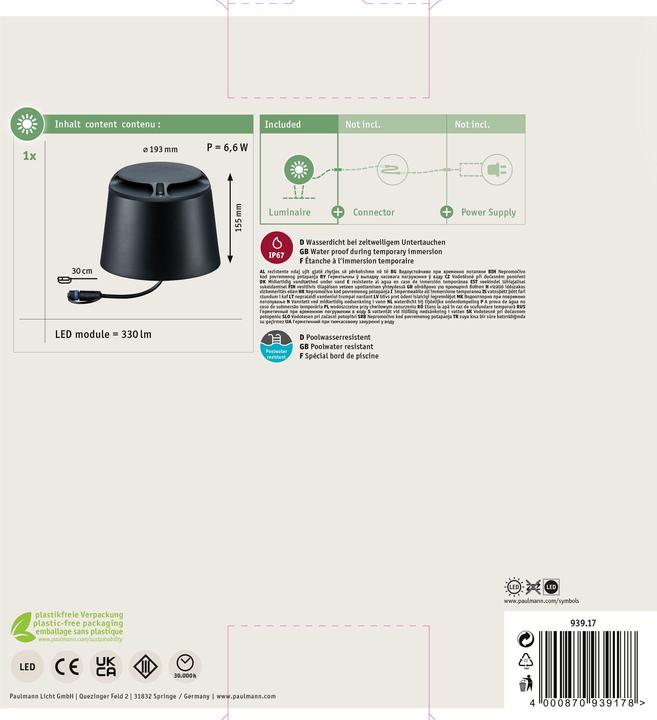 Image du produit Paulmann Plug & Shine Path (350 lm, IP67)