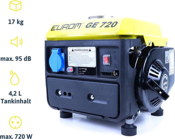 Image du produit Eurom Groupe électrogène GE720 (650 W, 4.20 l)