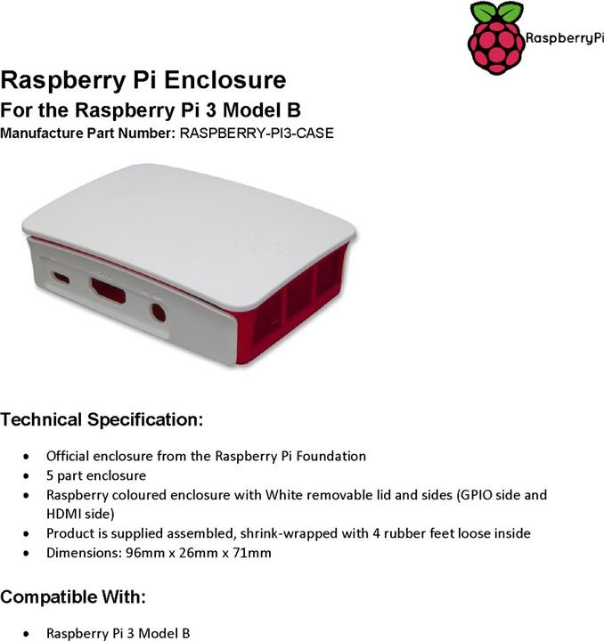 Produktbild Raspberry Pi Official case for 3B+/3/2