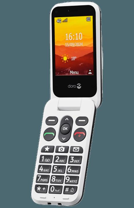 Actual product image Doro Leva L30, Clamshell, Single SIM, 7.11 cm (2.8"), 2 MP, 1150 mAh, Black, White (2.80", 2 Mpx, 4G)