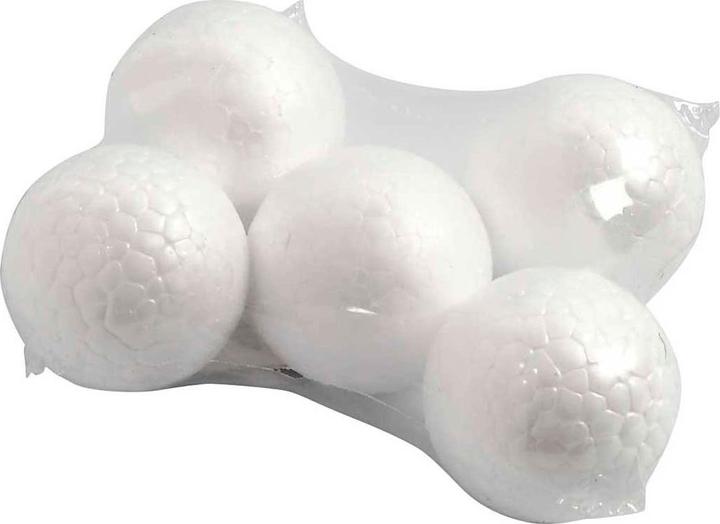 Productafbeelding Creativ Company Piepschuim balletjes wit, 5 stuks.