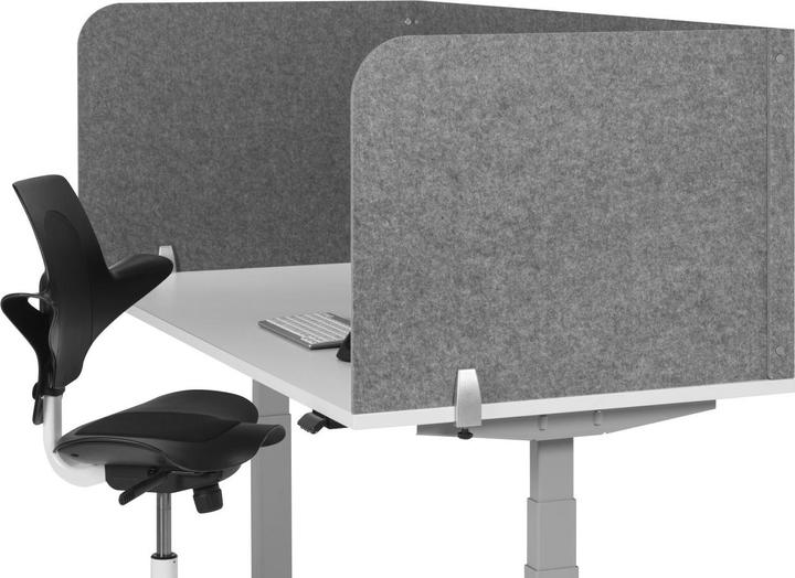 Actual product image Bakker Elkhuizen Bakker table divider U-shape o. acrylic window grey 60cm deep (140 x 60 cm)