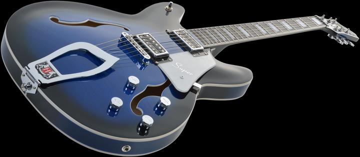 Produktbild Hagstrom E-Gitarre, Super Viking, Dark Baltic Sea Flame (Halbakustik Gitarre)
