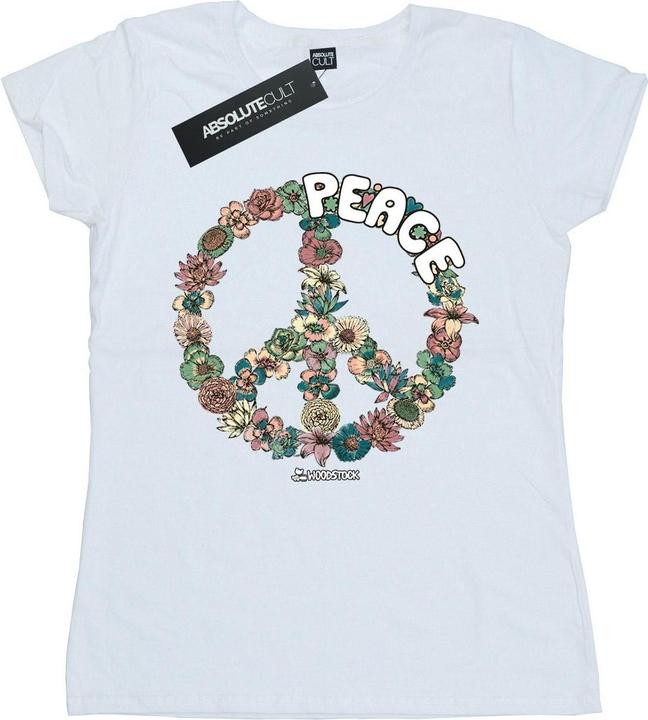 Actual product image Woodstock Womens/Ladies Floral Peace Cotton T-Shirt (XXL)