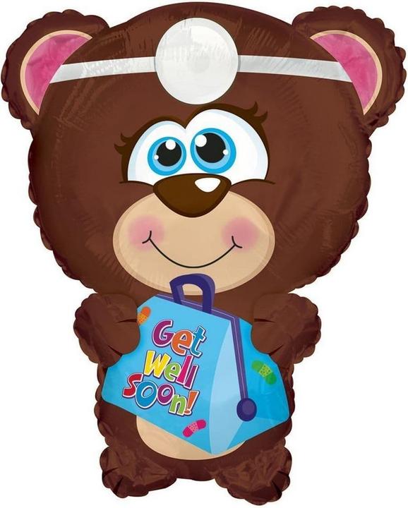 Produktbild Generic Bär BallonÄrmel Get Well Soon PET Folie