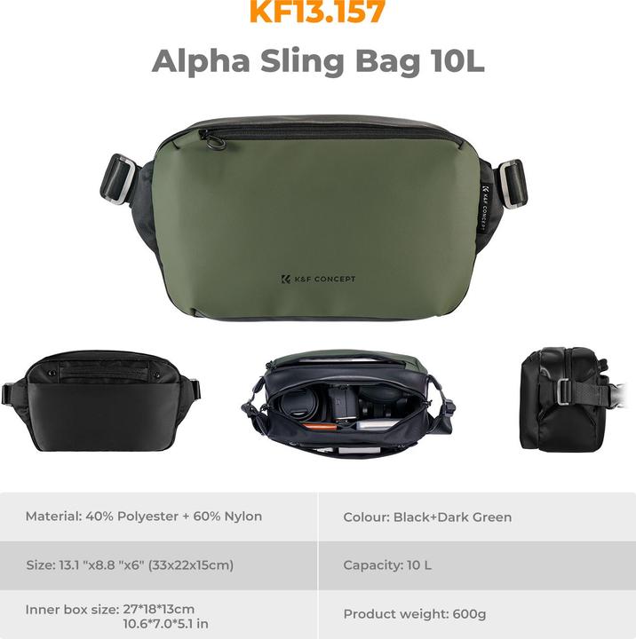 Produktbild K&F Concept Sling Bag 10L (Kamera Hüfttasche, 10 l)