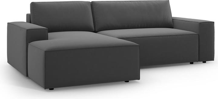 Image du produit Micadoni Canapé D'Angle Gauche Velours Convertible Avec Coffre De Rangement, "Jodie", 3 Places, 246x151x86 Fa (Canapé d'angle)