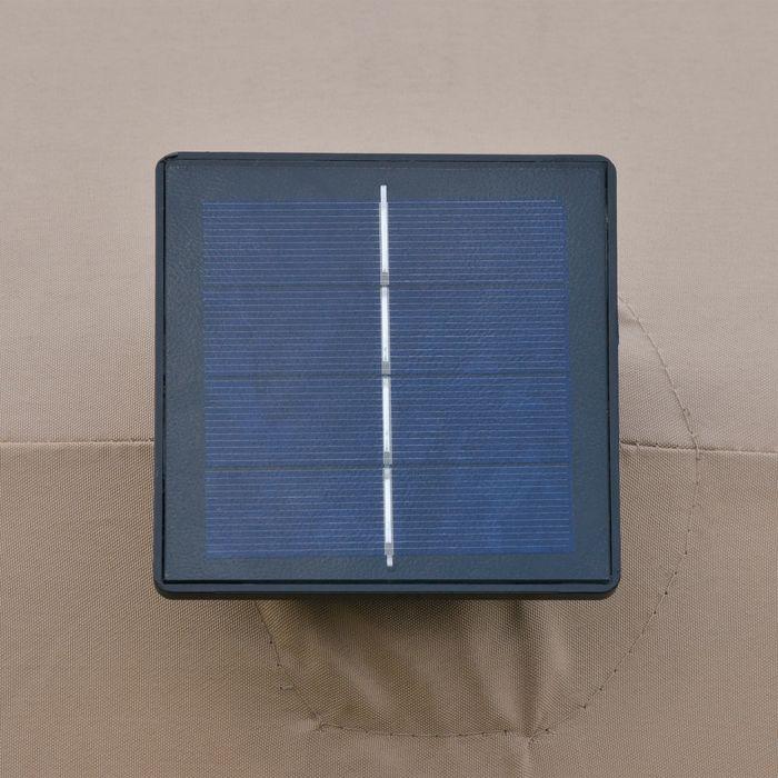 Immagine prodotto Swisshandel24 Ombrellone doppio, LED, manovella ovale in metallo kaki 440 x 260 cm (2.60 m)
