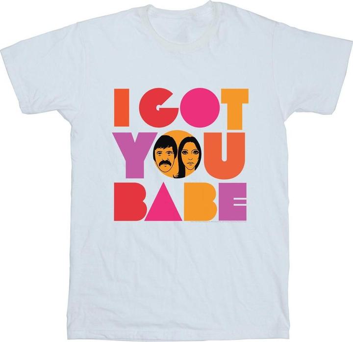 Actual product image Sonny & Cher Womens/Ladies I Got You Cotton Boyfriend T-Shirt (XXL)