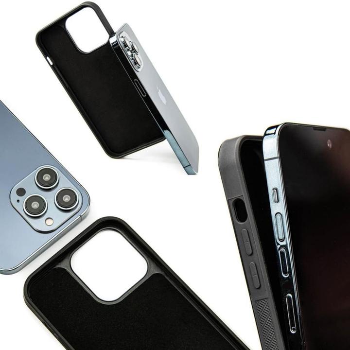Image du produit Bewood Étui unique en bois et résine turquoise pour iPhone 14 - Noir turquoise (Apple iPhone 14)