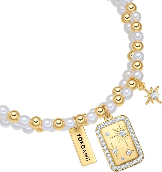 Immagine prodotto Yokoamii Bracciale di perle da donna - 36348 (21 cm, Ottone)