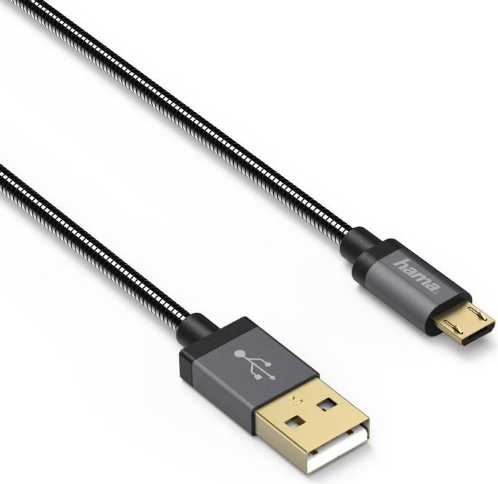 Actual product image Hama Micro USB cable "Elite (0.75 m, USB 2.0)