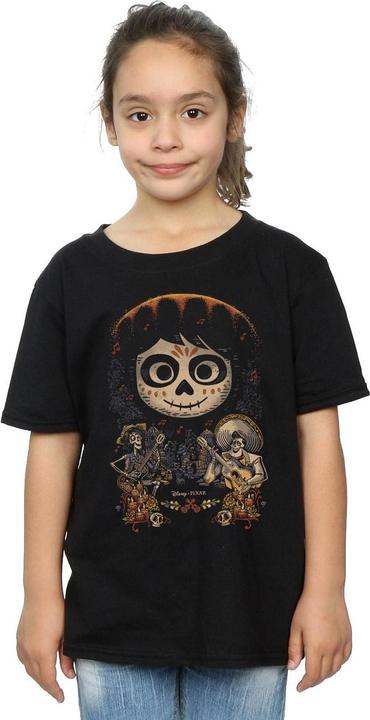 Actual product image Disney Girls Coco Miguel Face Poster Cotton T-Shirt (140, 146)