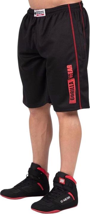 Actual product image Gorilla Wear Wallace Mesh Shorts Schwarz/Rot (S/M)