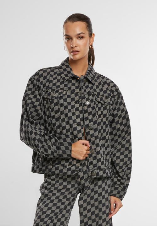 Urban Classics Ladies 80‘s Oversized Laser Printed Denim Jacket - 166871