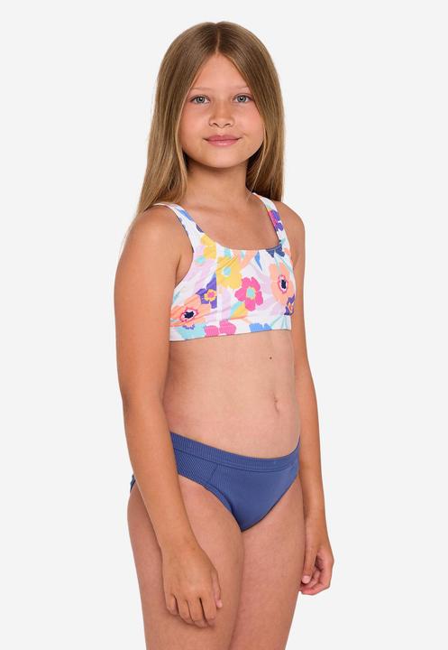 Image du produit Olaian Haut de maillot de bain brassière fleuri réglable Fille - 500 Nora blanc (140)