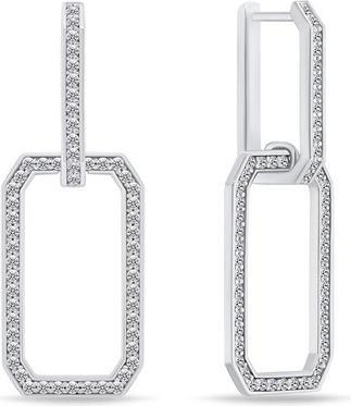 Image du produit Brilio Silver - Élégants boucles d'oreilles en argent avec zircons EA789W