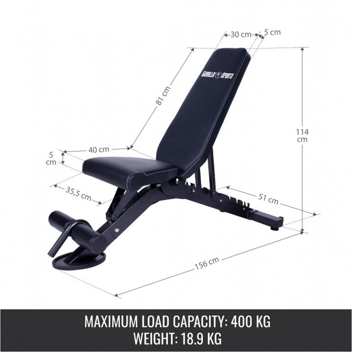 Image du produit Gorilla Sports Banc de musculation réglable