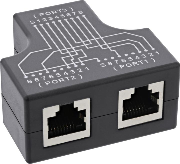 Actual product image InLine Cat.5e STP T-adapter (port doubler), RJ45 socket to 2x RJ45 socket (Converters)