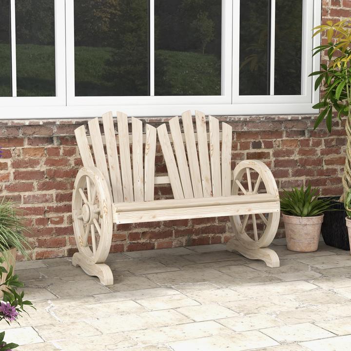 Image du produit Outsunny Banc de jardin en forme de roue de chariot