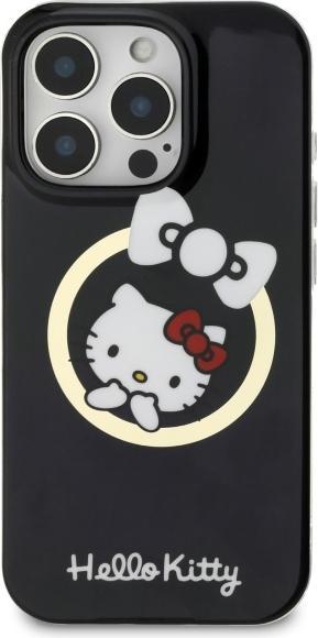 Immagine prodotto Hello Kitty HKHMP16LHFLBK Custodia rigida per iPhone 16 Pro 6,3" in pelle/nero IML Fun bow Magsafe (Apple iPhone 16 Pro)