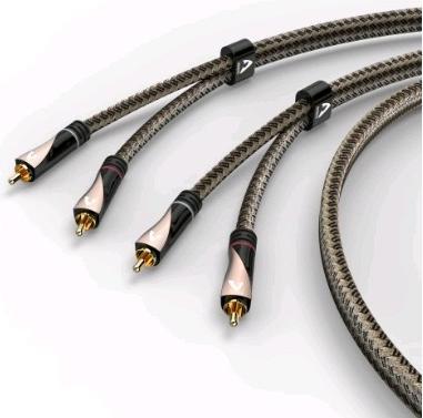 Immagine prodotto Avinity Cavo audio, 2 spine cinch - 2 spine cinch, tessuto, placcato oro, 1 m (1 m, Cinch)