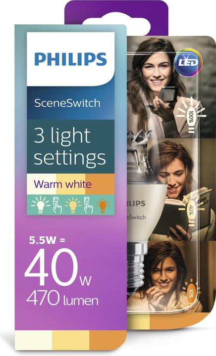 Produktbild Philips SceneSwitch (E14, 5.50 W, 470 lm, 1 x, G)