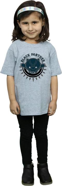 Actual product image Girls Kawaii Black Panther Pounce Cotton T-Shirt (140, 146)