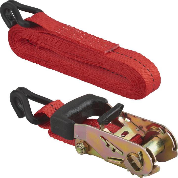 Actual product image Thirard Sangle de serrage, 5m, à cliquet, crochets jj, rouge -