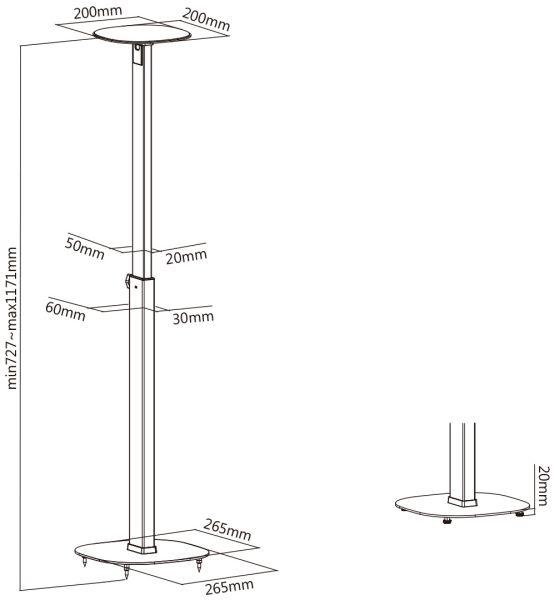 Immagine prodotto myWall HS 23 WL (1 coppia, Cavalletto, Regolabile in altezza)