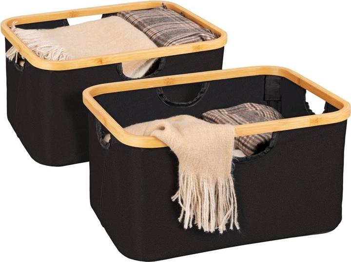 Wenko Korb Mod. Ecori, 2er Set Textilien aus 100 % recyceltem Polyester (2 x)