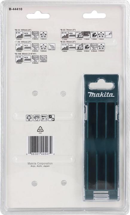 Immagine prodotto Makita Set di lame per seghetto alternativo 10 pz. B-44