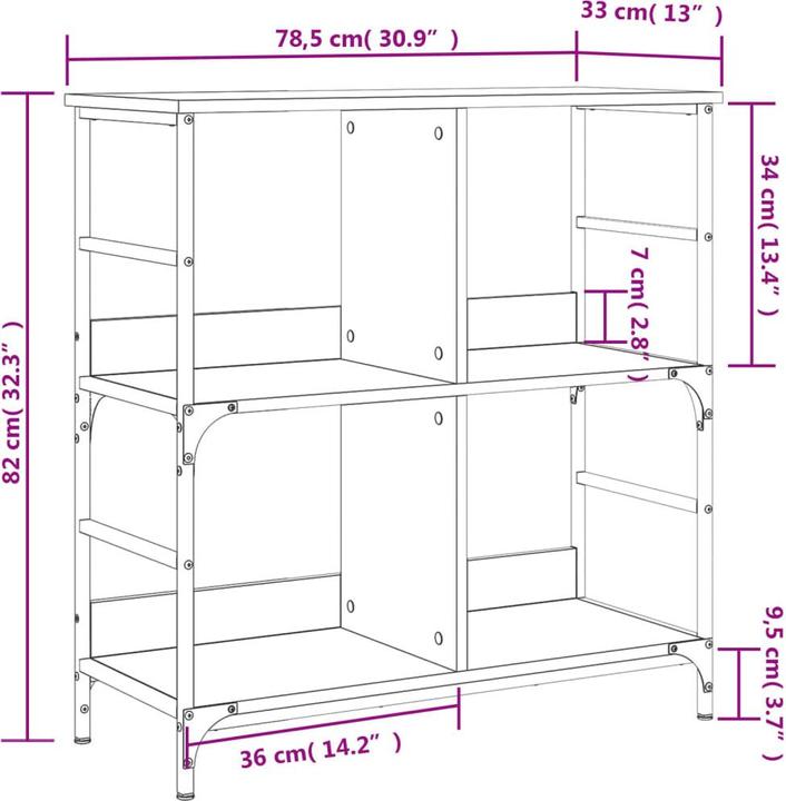 Actual product image VidaXL Georgetta (78.5 x 33 x 117.5 cm)