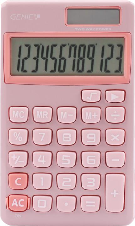 Produktbild Genie Taschenrechner 212P pink (Solarzellen, Batterien)