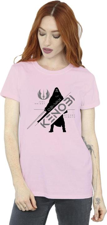 Actual product image Star Wars Womens/Ladies Obi-Wan Kenobi Jedi Knight Cotton Boyfriend T-Shirt (L)