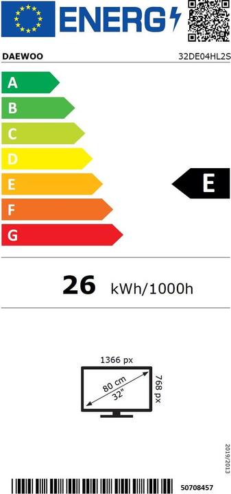 Energie-Label Daewoo 32DE04HL2S (32", LED, HD ready)