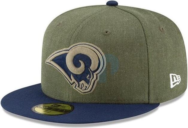 Image du produit New Era NFL - Los Angeles Rams - On Field 2018 Salute to Service 59Fifty Cap Olive 7 1/2 (56)