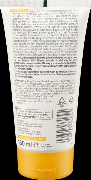 Valori nutrizionali e ingredienti dm alverde Kids sensitiv (Crema solare, SPF 50, 150 ml)
