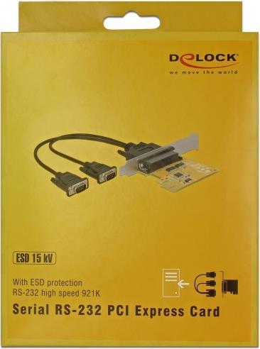Immagine prodotto Delock Scheda PCI Express > 2 x Seriale RS-232 ad alta velocità 921K protezione ESD