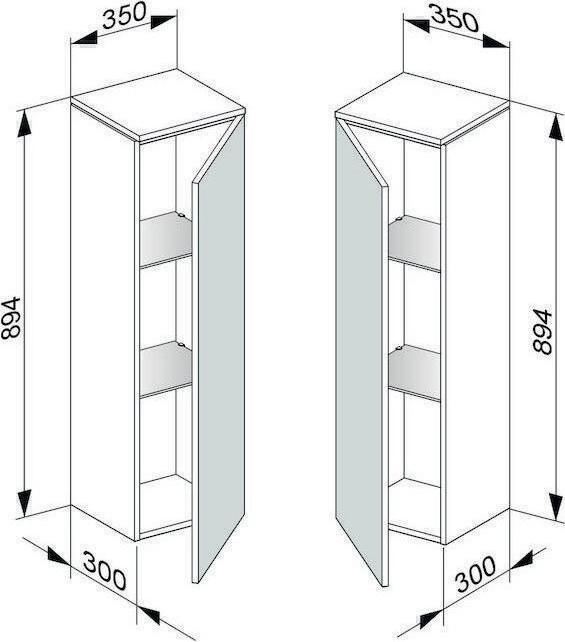 Produktbild Keuco Mittelschrank EDITION 400 350x894x300mm Ans li we/ant klar