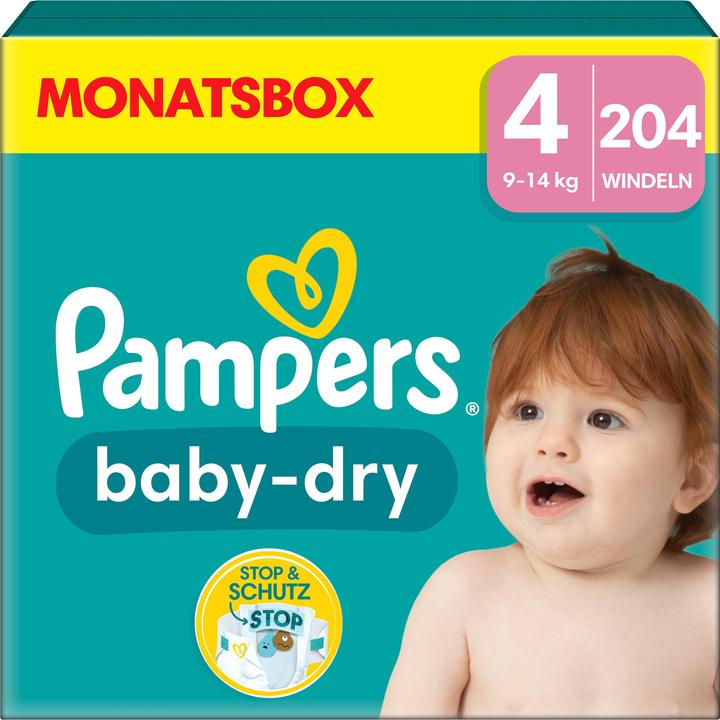 Pampers Baby-Dry (Gr. 4, Monatsbox, 204 Stück)