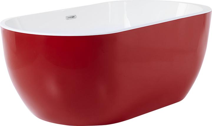 Image du produit Beliani Baignoire sur pied rouge ovale 150 x 75 cm NEVIS (176 l, 75 cm)